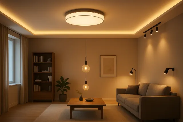 Как выбрать потолочные и подвесные светильники для гостиной: LED-люстры и практические советы